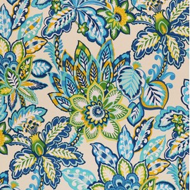 RSH DECOR: Tufted U-Shape Wicker Seat Cushions Set of 2 | 22” x 22” | Water & Fade-Resistant Spun Fabric | Outdoor Chair Cushions for Patio Furniture | Copeland Caribe Blue