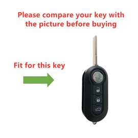 OTMIK ABS Carbon Fibre Car Key Cover Compatible with Fiat 500 Grande Punto Stilo 500x Panda Ducato Car Key Case Accessories