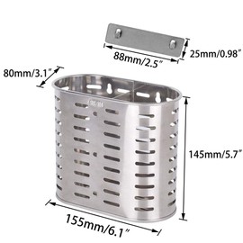 Self Adhesive 2 Compartments Mesh Utensil Drying Rack/Chopsticks/Spoon/Fork/Knife Drainer Basket Flatware Storage Drainer , 304 Stainless Steel