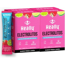 Electrolitos en Polvo Sin Azúcar, Hidratación Rápida HEALLY 40 Sobres, Magnesio, Potasio, Sodio, Vitamina C, Sabor Manzana Verde, Vegano, Natural