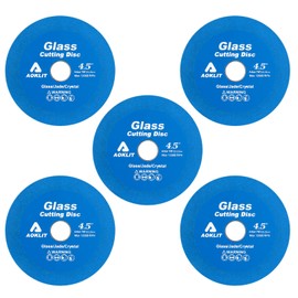 AOKLIT Glass Cutting Disc 4-1/2 Inch for Angle Grinder 7/8" (Model 115/125), 5 Pack Glass Diamond Cutting Blade Disc, Ultra-Thin Sanding Blade Grinding for Tile, Glass, Jade, Crystal, Wine Bottles
