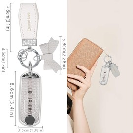 ZELLYA For Mazda Key Fob Cover with Fashion Bowknot Diamond Keychain,Enchanting Diamond Patterns Soft Case Fit For Mazda 3 Mazda 6 CX-3 5 9 CX-12 MX-5 Scion iA(3 Buttons - White Bowknot)