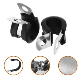 5 Pcs 19mm Rubber Cushioned Cable Clamp, Stainless Steel Cable Clamp for Tube/Pipe or Wire Cord Installation