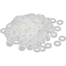 TOP-VIGOR 200Pcs M6 Clear Nylon Flat Washers, 12mm OD 6mm ID 1.2mm Thickness for Faucet Pipe Screws Washer Spacers Valve Replacement