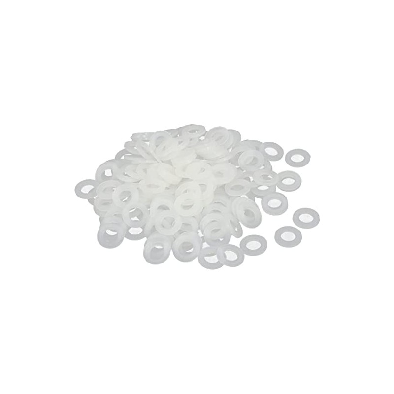 TOP-VIGOR 200Pcs M6 Clear Nylon Flat Washers, 12mm OD 6mm