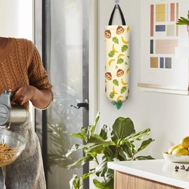 Voxugoniy Plastic Bag Holder, Monkeys 2Pcs Plastic Bag Organizer, Storage Holders for Kitchen Decor