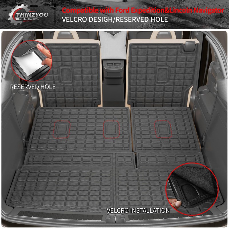 Thinzyou Cargo Mat Compatible with 2018-2024 2025 Ford Expedition Lincoln