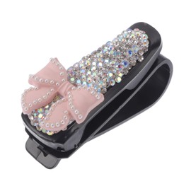 Hihaha Car Sunglasses Clip Universal Sun Visor Sunglasses Holder for Car ABS,Diamond White 6.5x3cm 1 Pcs