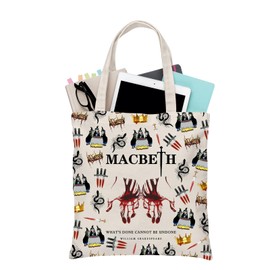 BDPWSS Lady Theater Tote Bag Theater Literary Gift Shakespeare Fan Travel Pouch Bookish Gift Book Lover Gifts (Macbe 1606 TG)