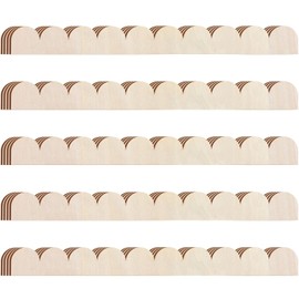 24 Pack Unfinished Scalloped Decorative Wood Trim Scalloped Edge Decorative Wood Molding Cute DIY Moulding Trim for Home Wall Cabinet Shelf and Window Door (15.75 x 1.57 Inch)