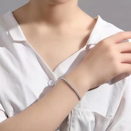 Caiguoer Rhinestone Bangle Adjustable Bracelet for Women Crystal Bracelet, Rhinestone metal