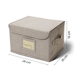 Vienrose Greeting Card Organizer Storage Box with 20 Removable Dividers, 84 Self-stick Labels, Perfect for Photos, Envelopes, Scrapbooking, Paper, Stickers Holder 1 Pack Beige