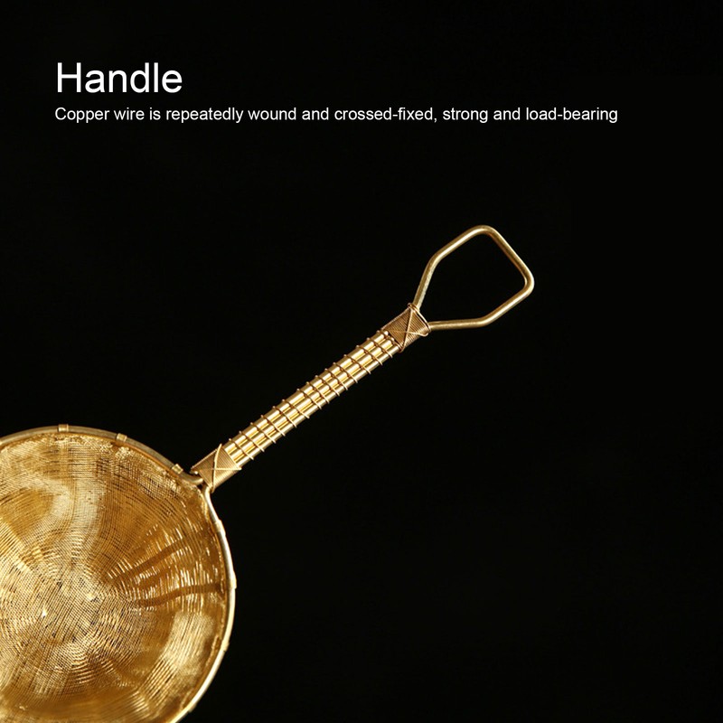 Tea Infuser Strainer Pure Copper Reusable Loose Leaf Teapot Filter