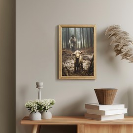 Wrapped Canvas Christian Wall Art Framed Jesus Artwork Painting Print for Wall Decor Christian Lamb of God Room Decor for Living Room or Prayer Room (Pattern 1（Wood Framed), 16" x 24")