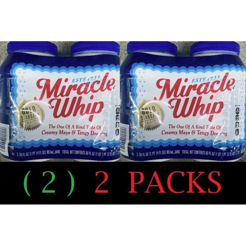 Kraft 2x KRAFT Miracle Whip Mayo-Tangy Dressing 30 oz Jar