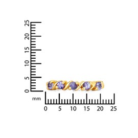 Rafaela Donata Women's Ring 925 Sterling Silver Yellow Gold-Plated 14 Carat with Tanzanite Blue/Purple Gemstone Ring Size 3.00 mm, Tanzanite