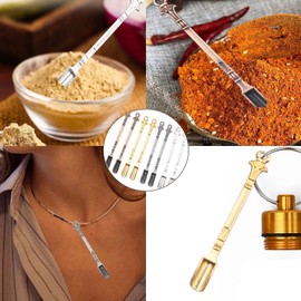 Pack of 8 Micro Scoop Metal Mini Salt Spoons Glitter Spoon Spice Scoop Laboratory Sampling Spoon (H)