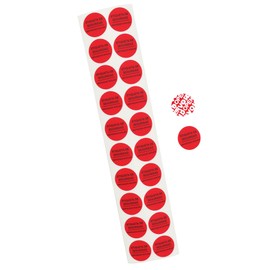 RLSYM 200Pcs Tamper Evident Security Labels Spanish Diameter 1 inch Rounds Red Complete Transfer Tamper Proof Stickers Safety Torn up Invalid Seals Tape (Red)