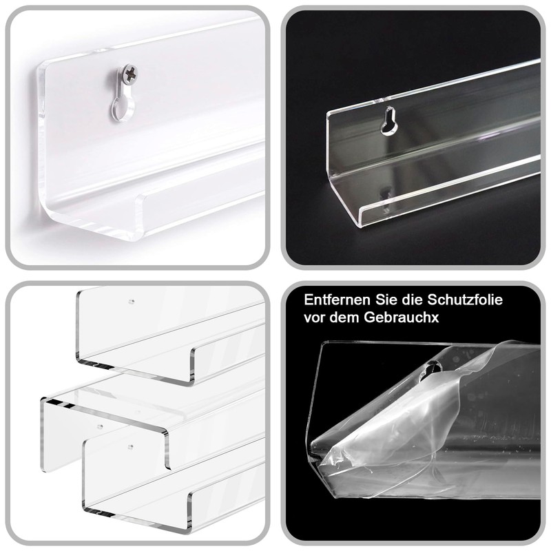 Accmuzzy Acrylic Record Wall Mount Pack of 12, Vinyl Wall