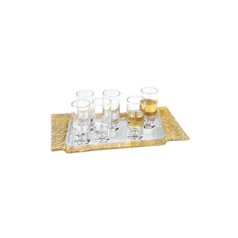Badash EV50G Handcrafted Rimini Gold Color Glass Serving Tray