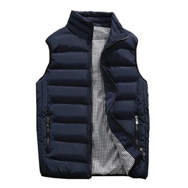 Feiairuike Men's Outdoor Casual Stand Collar Outwear Padded Vest Coats