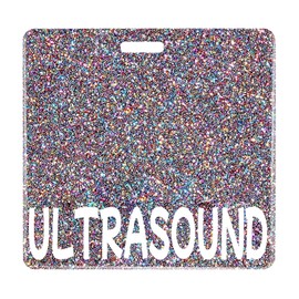 Akilibiely Horizontal Ultrasound Badge Buddy Card Reel Glitter Colorful Badge Buddies Holder Identification Tags for Hospital Medical Student Work Nursing Nurse Accessories ID Name Cards