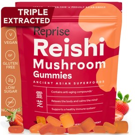 Reishi Mushroom Gummies | Hongo Reishi Mushroom Supplement Gummies (Lingzhi, Ganoderma Lucidum) | Full Spectrum Stress Gummies for Adults | Red Reishi Mushroom | Strawberry Flavor | 45 Count