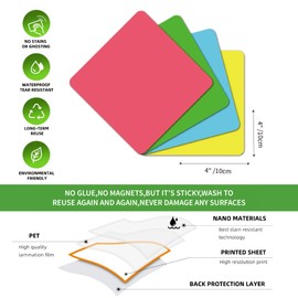 Reusable Dry Erase Labels Sticky Notes for Storage Bins Organizing Jar Pantry, Waterproof Removable Label Stickers for Kitchen Office School All Purpose Use (12, 4x4 Inches)