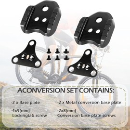 Liyquint Cleats Stabilizing Adapters for SPD, SPD Cleat Stabilizing Adapter,Transform Road Moutain Bike Cycling Shoes for SPD Shoes Three Holes Convert to Two Holes. (Black)
