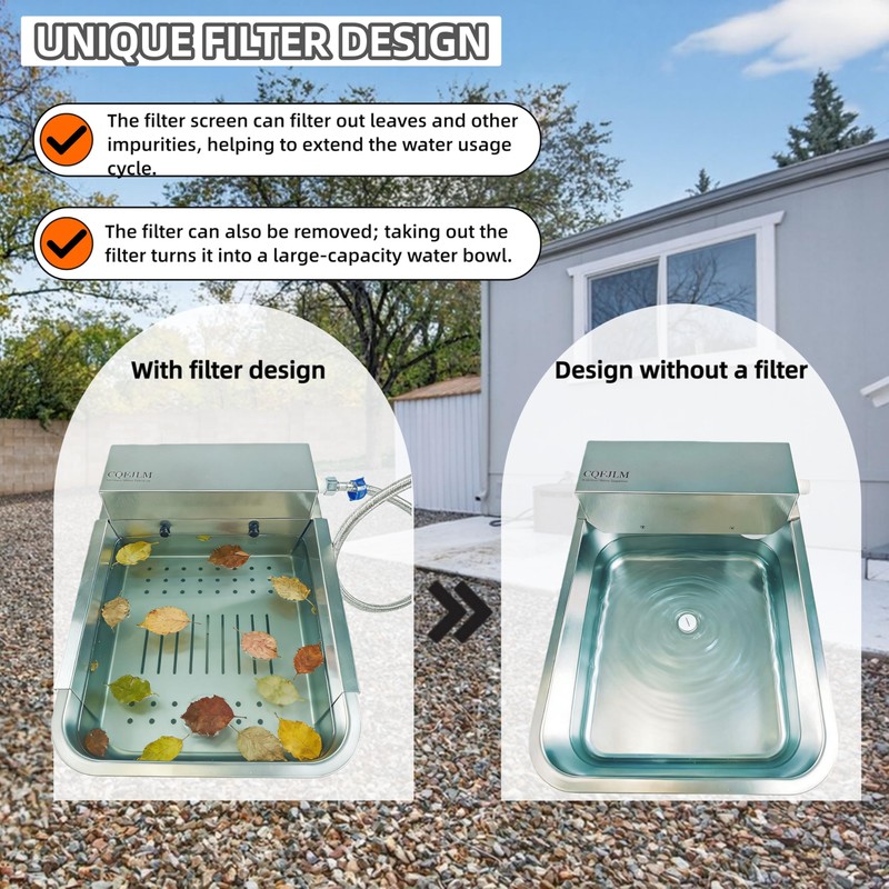 CQFJLM Metal Automatic Dog Water Dispenser Can Separate Large Debris