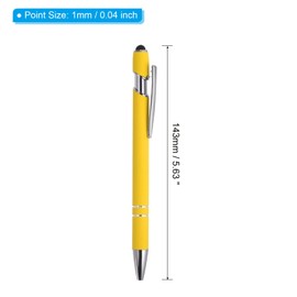 PATIKIL Ballpoint Pen with Stylus Tip, 6 Pack 2 in 1 Metal Pen Black Ink 1.0mm Medium Point Stylus Pen for Touch Screens Style 1, Yellow