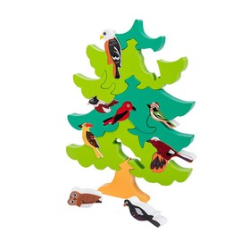 TOYANDONA 1 Set of Baby 3D Jigsaw Puzzle Wooden Tree Bird Shaped Montessori Toy Educational Preschool Learning Toys for Infant Toddlers Boys Girls