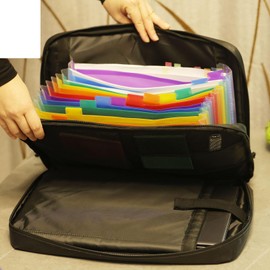 Truusa Upgraded Important Document Organizer Combine Computer Bag, 13 Pocket Accordion File Folder, File Organizer Waterproof Fireproof Safe with Multi-Pockets for Letter Size A4