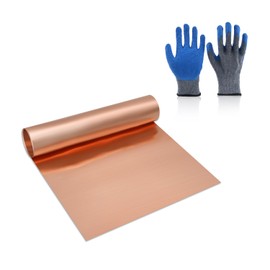 Uxney Copper Sheet Roll,0.02mm Thickness Copper Foil, 8" Width x 11 FT Copper Strip Applicable to Various DIY Projects