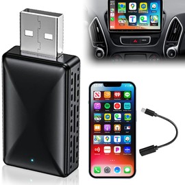 Adaptador Inalámbrico CarPlay Android Auto, Wireless CarPlay Adaptador Actualizar por Cable a inalámbrico, iOS 10+, 5.8GHz WiFi, para Coches con CarPlay por Cable de fábrica y Android Auto