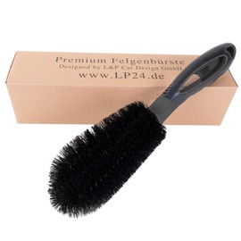 L&P A350-2 Premium Wheel Rim Brush Car Motorcycle Alloy Wheel Rim Brush Gentle Effective Cleaning Brush Wheels Rim Cleaning Brush for Cleaning Care Professional Quality 28 cm (1 Piece Black Grey)