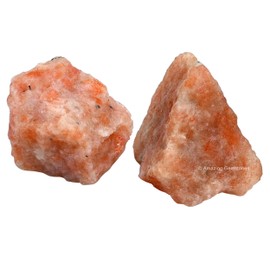 2 Pieces Sunstone Raw Crystals and Healing Stones, Natural Rocks for Tumbling and DIY Raw Stones and Crystals