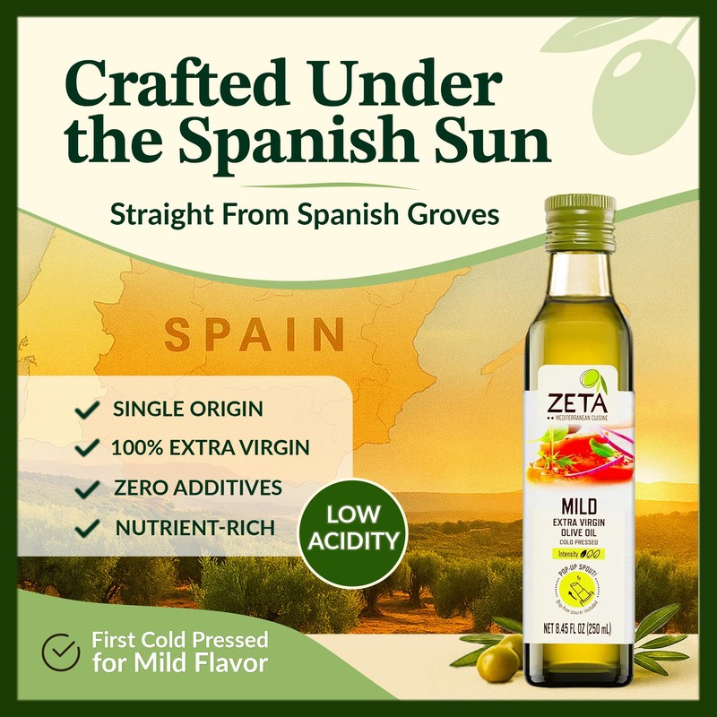 Zeta Extra Virgin Olive Oil, 8.5 fl oz (3 Pack)
