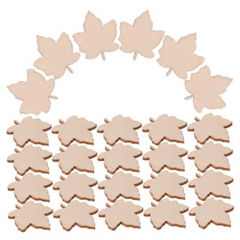 jojofuny 100pcs Wooden Maple Leaf Shapes Unfinished Wooden Craft Slices for DIY Decorations for Weddings Parties Home Decor for Painting Personalization