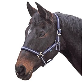 Shires Wessex Pony/Horse Headcollar Cob Navy/Silver