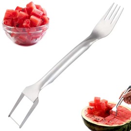 1PCS Watermelon Slicer Cutter, Stainless Steel Watermelon Fork Slicer, Watermelon Divider, 2-in-1 Watermelon Cutting Tool