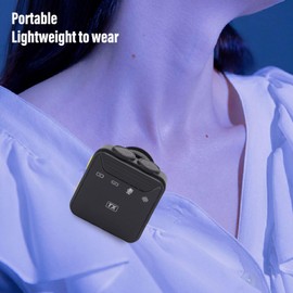 Dpofirs 1 to 2 Wireless Lavalier Microphone for Camera PC Smartphone, Square Wireless Lapel Mic with Noise Cancelling, 8H Working Time for Video Recording Vlogging