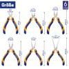 WISEPRO 6 Piece Mini Pliers Set with Bag, Soft Grip