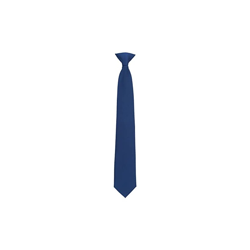 DQT Men's Plain Twill Wedding Formal Clip On Tie -
