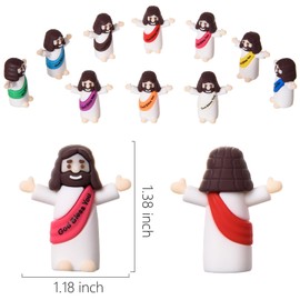ARCHCRTC 100 Pcs Mini God Bless You Jesus Figures Tiny Jesus Figurine Little Religious Christ Savior Doll to Hide and Seek for Sunday Easter Egg Stuffers Gift (100, Multicolor)