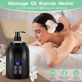 Gugxiom Calentador de Aceite de Masaje, Pantalla LED Calentador de Masaje Profesional de una Sola Botella, Calentador de Aceite de Control de...      