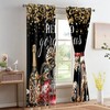 HIYSMT Leopard Print Black Gold Curtains,Cheetah Modern Fashion Bow Champagne