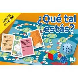 ¿Qué tal estás? Game Box: Game Box mit Spielbrett, Zahlenwürfel, Farbwürfel, 132 in sechs Kategorien aufgeteilte Spielkarten, Spielanleitung