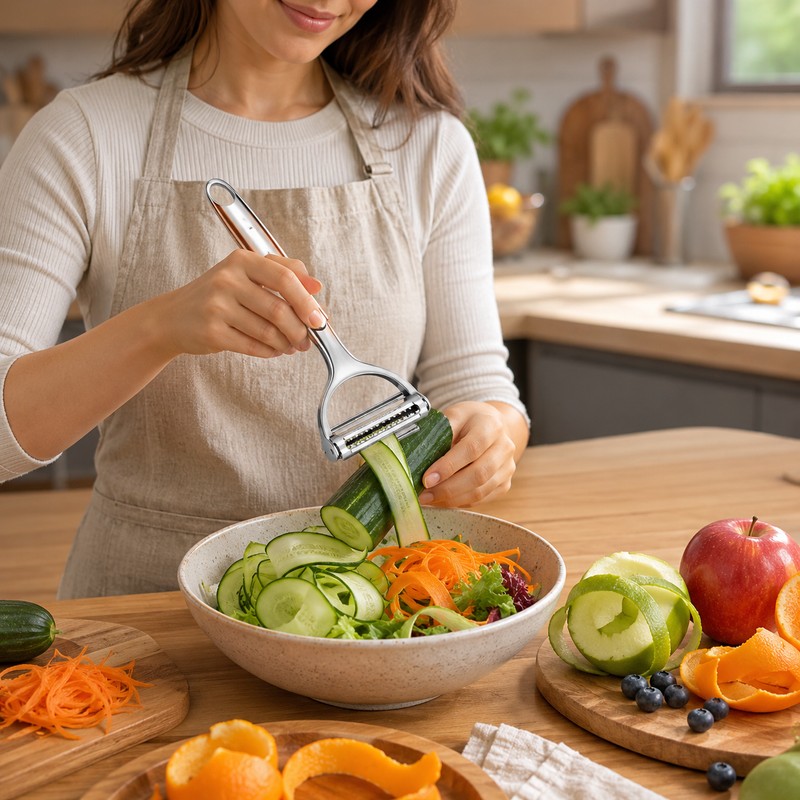 Double-Head Vegetable Peeler for Kitchen Prep – Stainless Steel Fruit