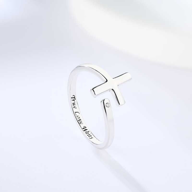 CCWPXX True Love Wait 14K White Gold Plated Ring with